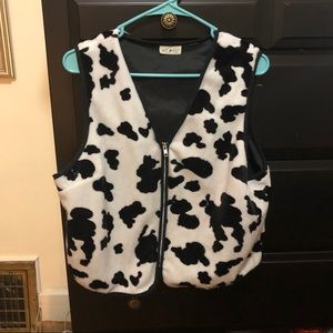 Fuzzy Cow Vest